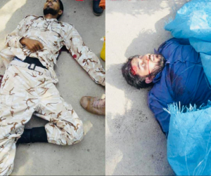 اثنين من منفذي عملية الأهواز الارهابية بعد قتلهما من قبل عناصر الحرس الثوري الايراني