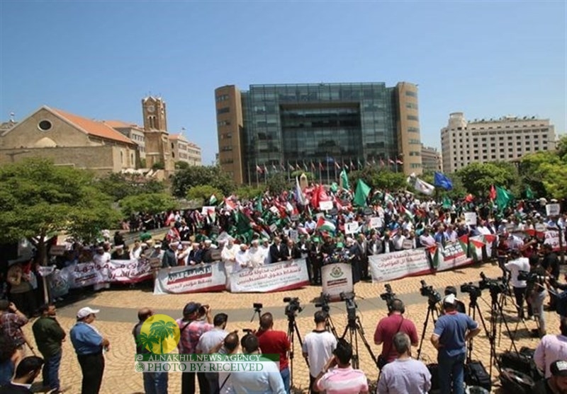 بيروت تشهد تظاهرة حاشدة رفضًا لمؤتمر البحرين التطبيعي
