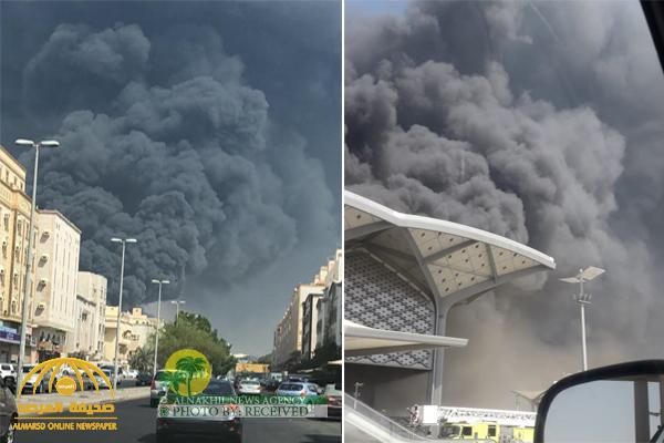 بالفيديو .. حريق هائل يوقف الرحلات بمحطة قطار الحرمين في جدة بالسعودية