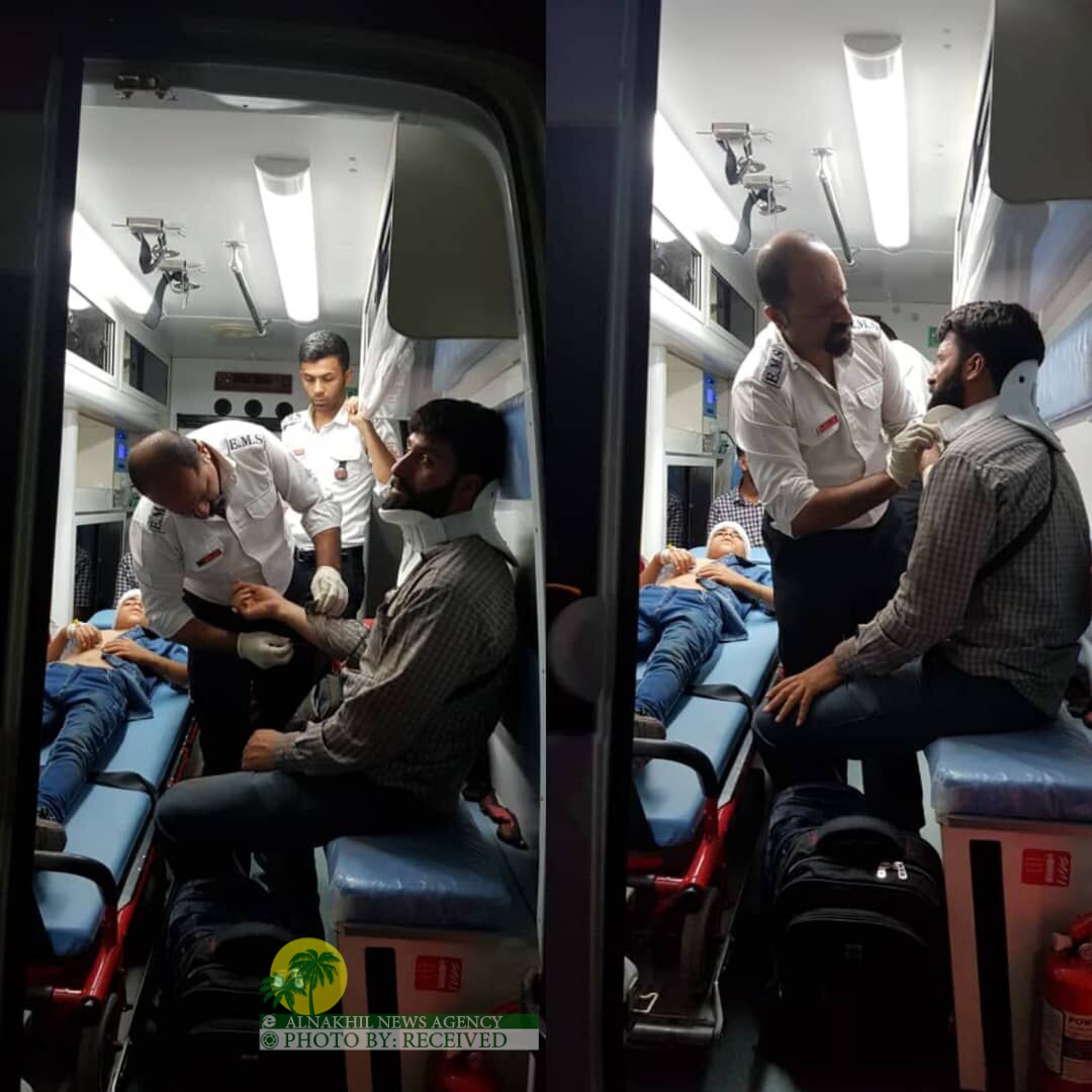 نقل اخر مجموعة من الزوار الايرانيين المصابين في حادث الاصطدام بالبصرة الى عبادان