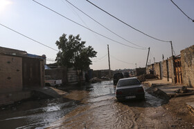 بالصور/رئیس منظمه العدل فی خوزستان یتفقد حی مندلی المنکوب بالفیضانات