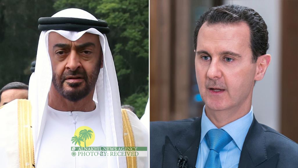أول اتصال علني بين محمد بن زايد و الرئیس بشار الأسد منذ 2011