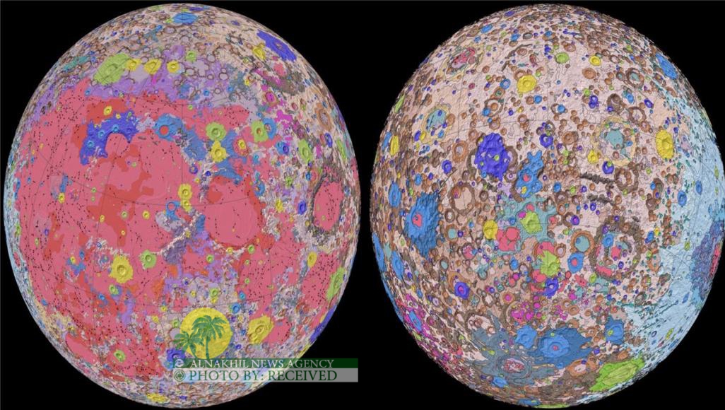 للمرة الأولى وبألوان زاهية.. شاهد أكبر خريطة جيولوجية رقمية كاملة للقمر