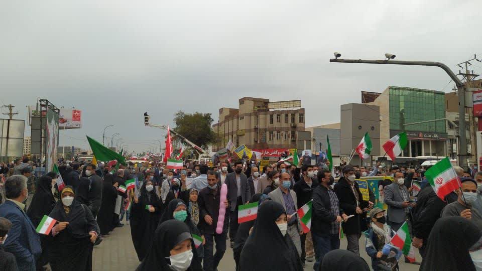 انطلاق مسيرات ذكرى انتصار الثورة الاسلامية في انحاء محافظة خوزستان + صور