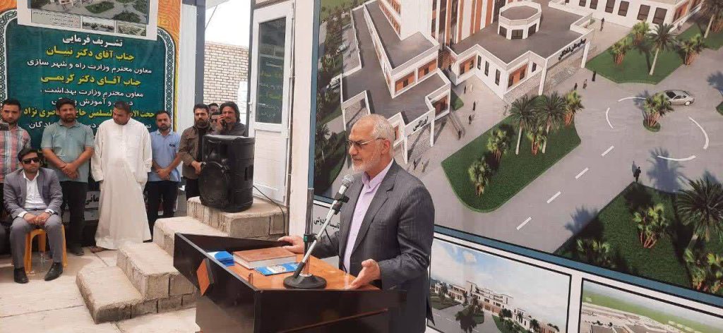 محافظ خوزستان، یرعی مشروع وضع حجرالاساس لبناء مستشفى بسعة 250 سرير في شادکان+صور