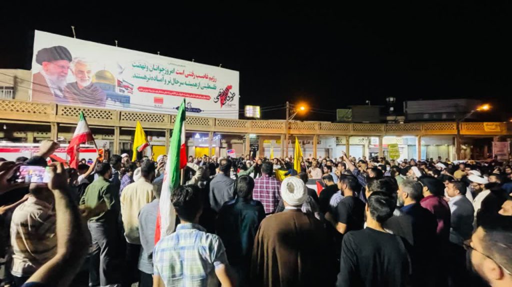 مظاهرات ليلية بأرجاء خوزستان تندد بمجزرة المستشفى في غزة + صور